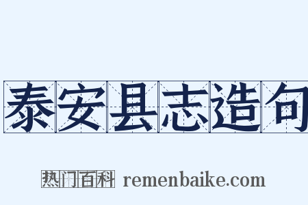 泰安县志造句是什么意思的图片